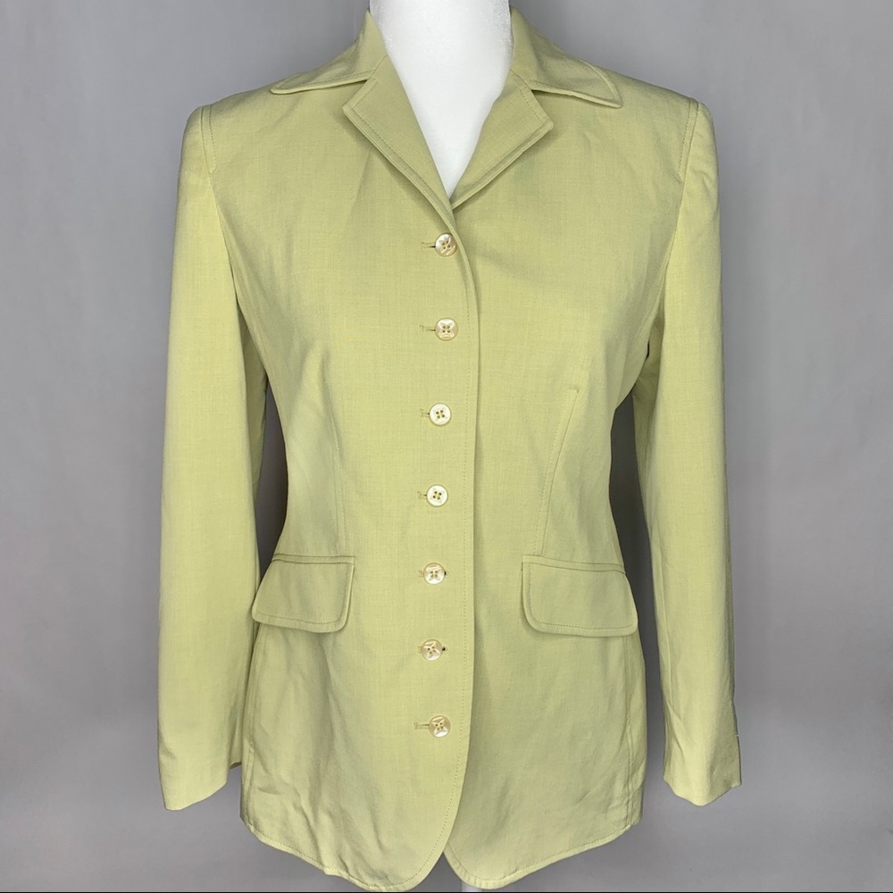 Women’s J Jill light green long sleeve blazer-4 P